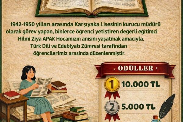 İKLEV’ den Karşıyaka Lisesi Öğrencilerine Matematik ve Edebiyat Yarışması Duyurusudur